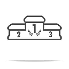 Wall Mural - winner podium stage outline icon transparent vector isolated