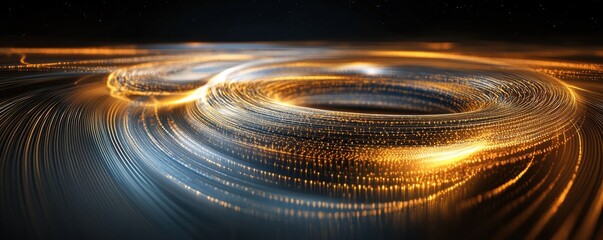 Poster - Glowing Swirls of Light and Movement in Dark Background