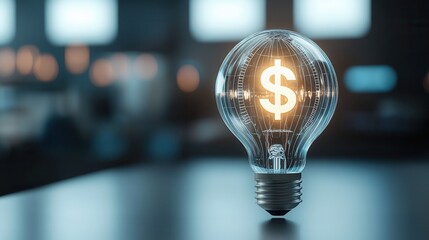 Poster - This image depicts a professional business themed 3D lightbulb with a glowing dollar symbol inside symbolizing the financial growth success and opportunities in the business world  category Business