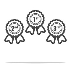 Wall Mural - winner ribbon award badge outline icon transparent vector isolated