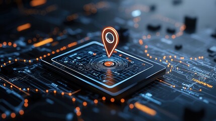 Poster - A captivating close up view of a vibrant digitally rendered world map featuring a glowing blue design and dynamic visual elements