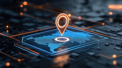 Poster - A dynamic close up view of a glowing blue digital world map showcasing advanced geospatial technology global connectivity and the future of navigation and spatial intelligence