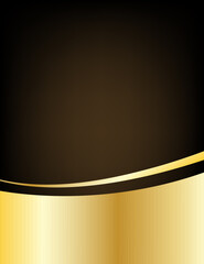 Wall Mural - Modern abstract black and gold gradient curve line luxury background