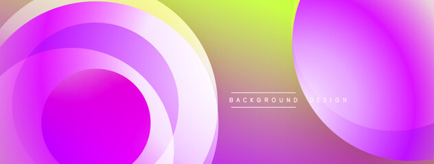 Aufkleber - Abstract vibrant background. Overlapping circles create dynamic visual effect. Gradient colors blend smoothly, offering modern aesthetic.