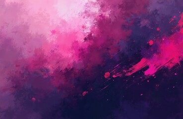 Poster - Abstract background with vibrant colors. Splashes of magenta purple shades. Concept for music events digital artwork, streaming, modern design. Colorful creative composition for web app design,
