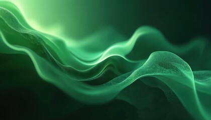 Poster - Abstract green background illustration. Smooth wave design, elegant flowing lines. Rich, fresh, organic textures. Perfect for design, product background, art projects, website, banner, poster,