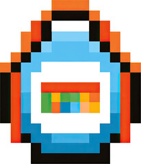 Poster - colorful pixelated graphic design.