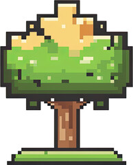 Poster - Pixelated tree with a light-colored crown.