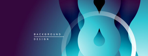 Poster - Abstract gradient background. Blue, purple hues blend. Circular layers create depth, modern aesthetic. Minimalist design element.