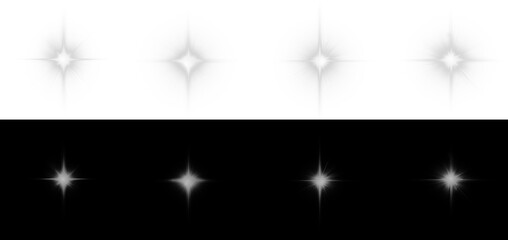 Poster - Magical white shine and glow PNG with sparkles, flares, and radiant light effects—perfect for festive, abstract, or decorative designs with a transparent background.