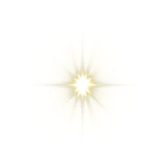 Poster - Magical yellow shine and glow PNG with sparkles, flares, and radiant light effects—perfect for festive, abstract, or decorative designs with a transparent background.