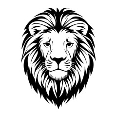 Wall Mural - lion face linear illustration wildlife animal vector