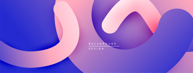 Poster - Abstract flowing shapes, gradient colors. Soft curves create dynamic visual texture. Modern design element for backgrounds.