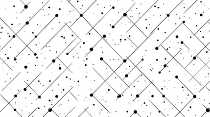 Minimalist black dot and line diamond grid pattern - clean geometric design with optical depth
