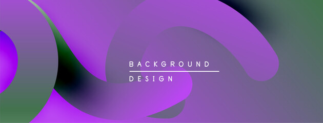 Aufkleber - Abstract gradients blend, creating fluid shapes. Purple dominates, accented by green hues. Text reads background design. Minimalist, modern aesthetic.