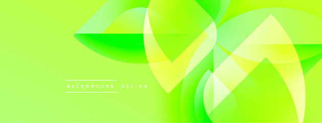 Aufkleber - Bright green abstract design. Overlapping shapes create dynamic visual flow. Modern aesthetic, smooth gradients, vibrant color palette.
