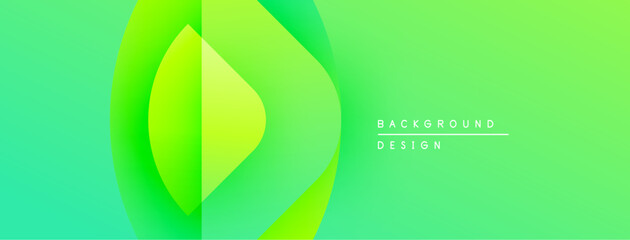 Aufkleber - Abstract green gradient background. Overlapping shapes create dynamic visual effect. Minimalist design suitable for digital projects.