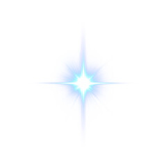 Poster - Magical blue shine and glow PNG with sparkles, flares, and radiant light effects perfect for festive, abstract, or decorative designs with a transparent background.