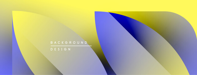 Aufkleber - Abstract fluid shapes blend yellow, blue, purple hues. Gradient design creates dynamic visual effect. Text reads background design.