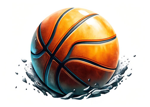 basketball ball isolated on white background PNG 
