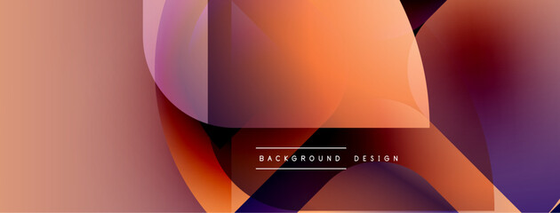 Aufkleber - Abstract fluid shapes blend, creating warm gradient background. Peach, orange, purple hues dominate composition. Minimalist design elements present.