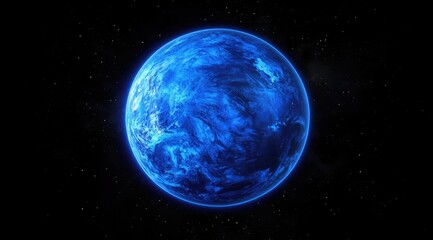 vibrant blue earth in space