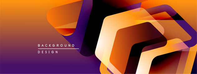 Leinwandbilder - Abstract gradient background. Orange, purple hues blend, creating dynamic geometric shapes. Modern design element for digital projects.
