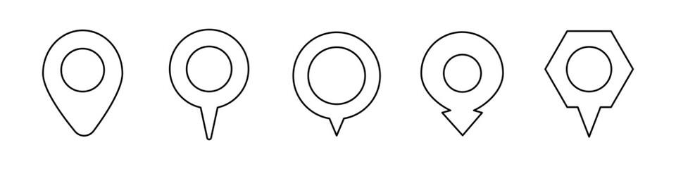 Poster - Set of map pin line icons vector illustration