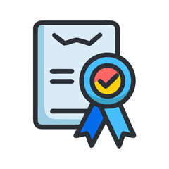 Poster - Certificate badge icon illustration achievement award business