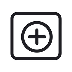 Poster - Plus icon within rounded square on plain background