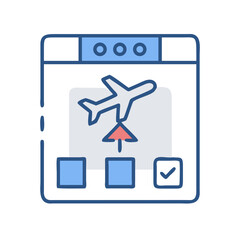 Poster - Flight booking confirmation interface with airplane and check mark