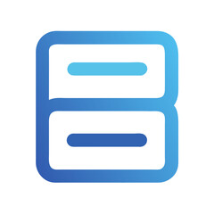 Poster - Modern blue logo icon with rounded geometric shapes gradient
