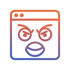 Poster - Angered browser window emoji with gradient on White Background