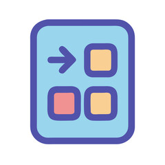 Poster - App navigation interface with rounded squares and directional arrow