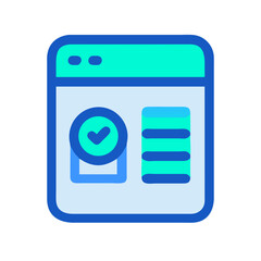 Poster - Completed online form submission indicated by checkmark within interface