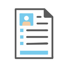Poster - Flat Illustration of a Resume or Profile Page Design