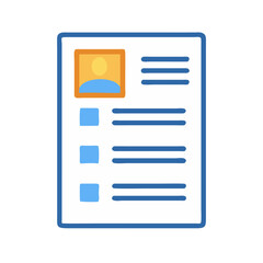 Poster - Stylized resume or document icon, user data information
