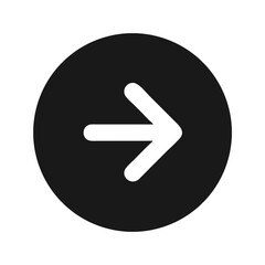 Aufkleber - Simple black right arrow in circle on dark background