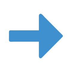 Poster - Blue arrow illustration pointing to the right on White Background