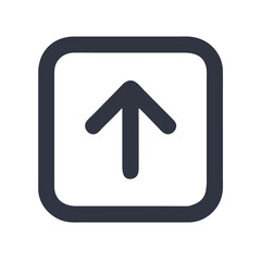 Poster - Dark upward arrow inside rounded square on White Background