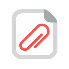Poster - Stylized file with paperclip in flat, graphic design