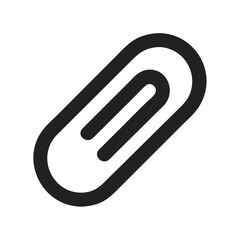 Poster - Black paper clip icon on White minimalist background image
