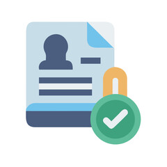 Poster - Secured profile data document with checkmark security confirmation