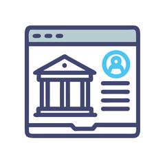 Poster - Digital banking user interface with building and profile icon