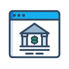 Poster - Online banking application flat design vector illustration concept