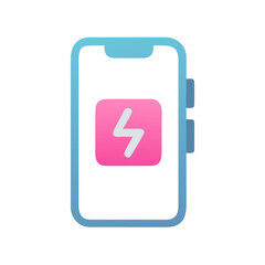 Poster - Smartphone charging icon display illustration over White Background
