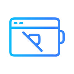 Poster - Outline icon of website with disabled content symbol