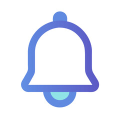 Poster - Blue notification bell symbol with gradient on White Background