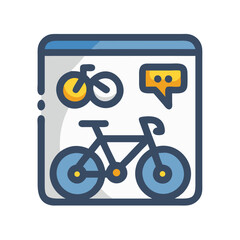 Poster - Stylized bike sharing app interface on digital device screen