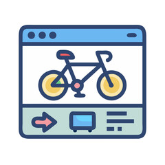 Poster - Bicycle search result on website in flat graphic style